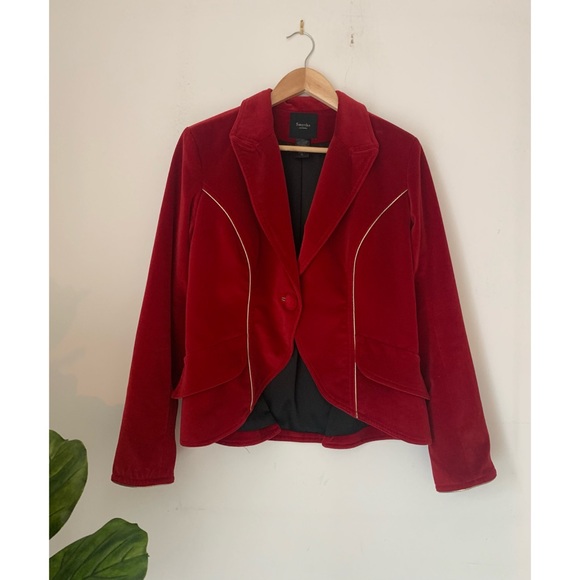COPY - Smythe Red Velvet Blazer Evening Jacket - Picture 2 of 5